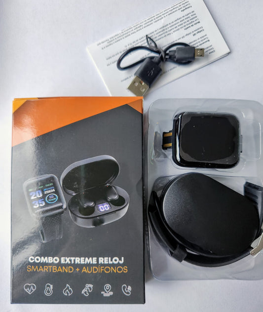 COMBO SMARTWATCH + AUDIFONOS 2 EN 1